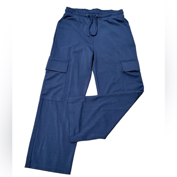 NWOT NOCTURNE Navy Blue Women's Cargo Pants with Elastic Waistband, size XL - Picture 3 of 7